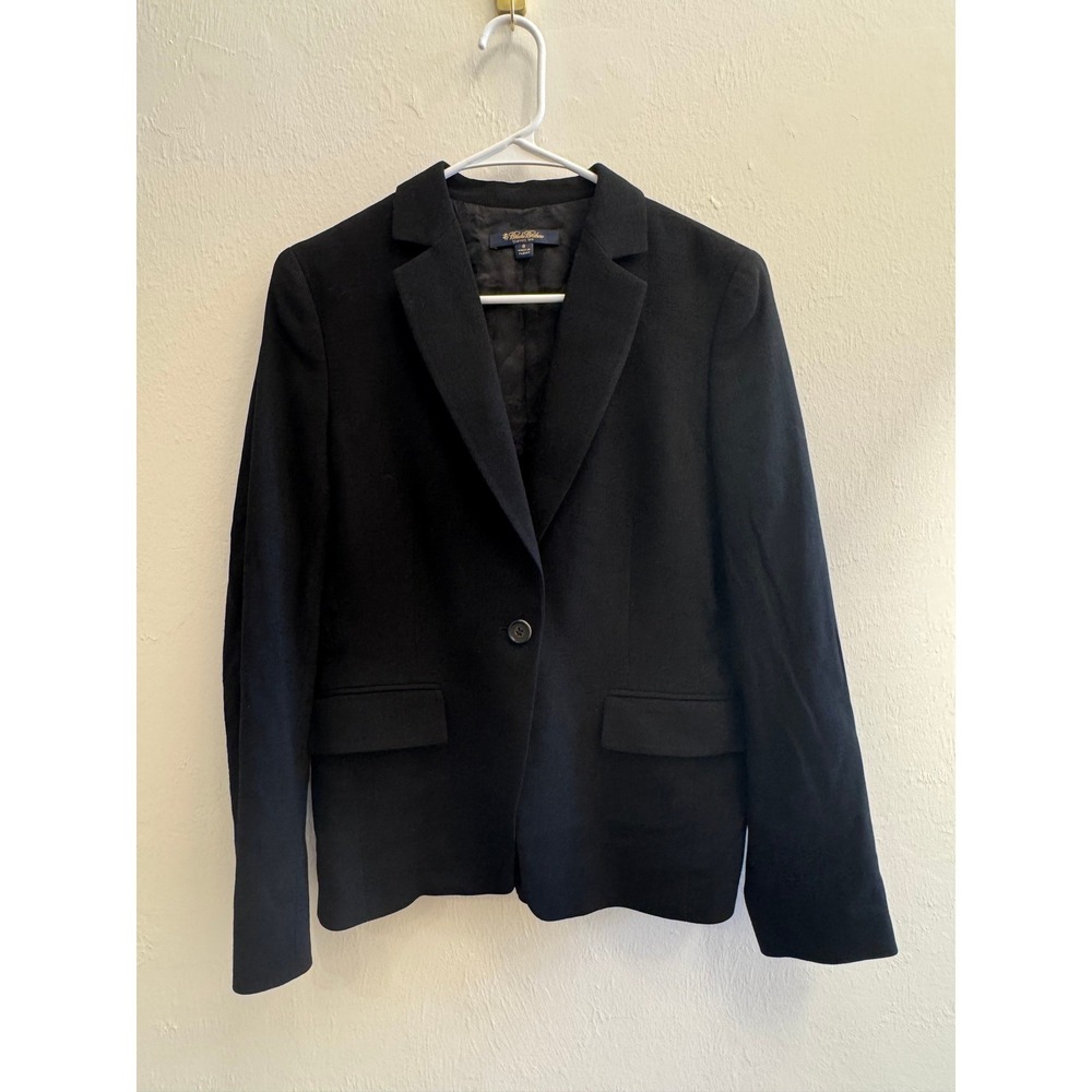 Brooks Brothers Loro Piana Wool Silk Blazer Black Classic Fit Size 8 Jacket